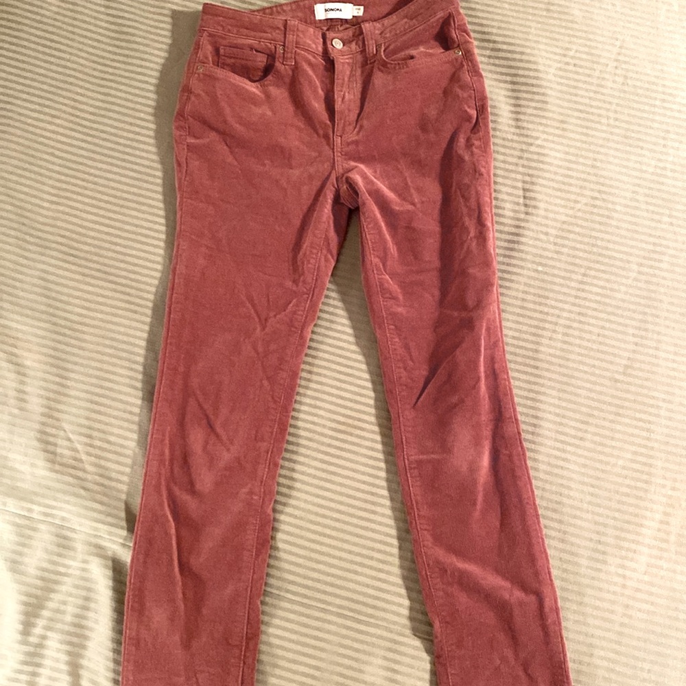 Sonoma Dusty Pink Fine Corduroy Pants.  Soft And Comfy.